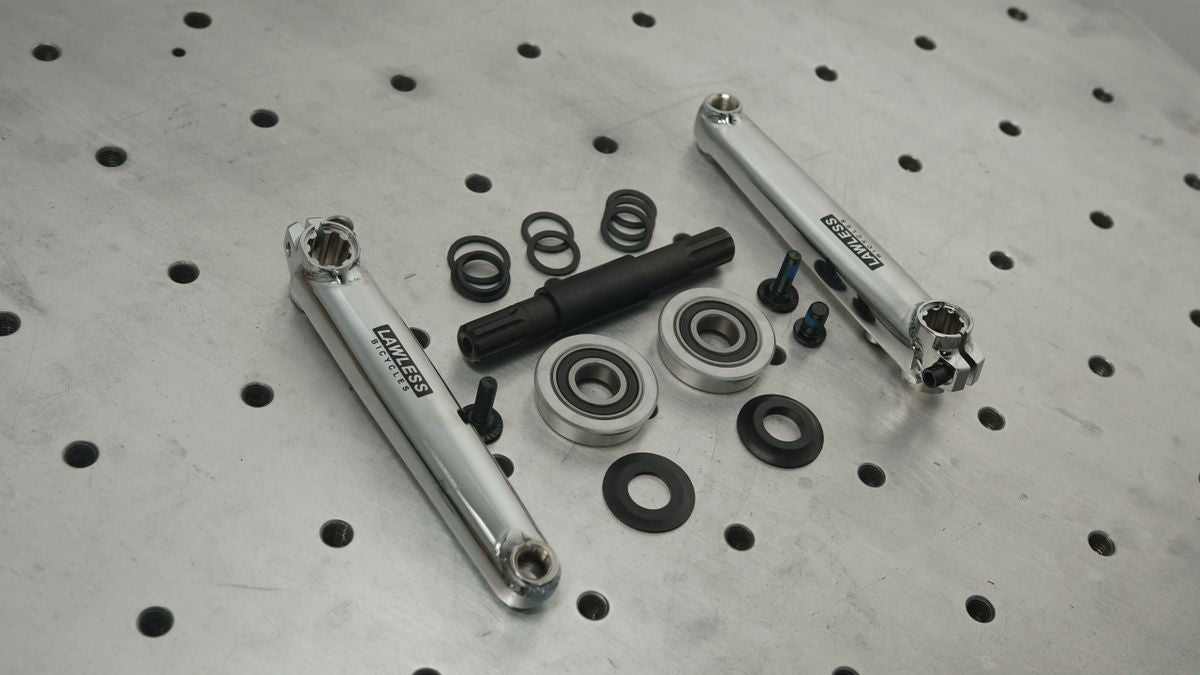 Crankset — CNC billet aluminum bicycle crank arms for custom cruisers Main image