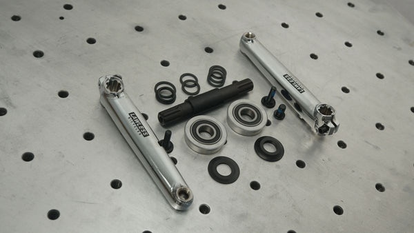 Crankset — CNC billet aluminum bicycle crank arms for custom cruisers