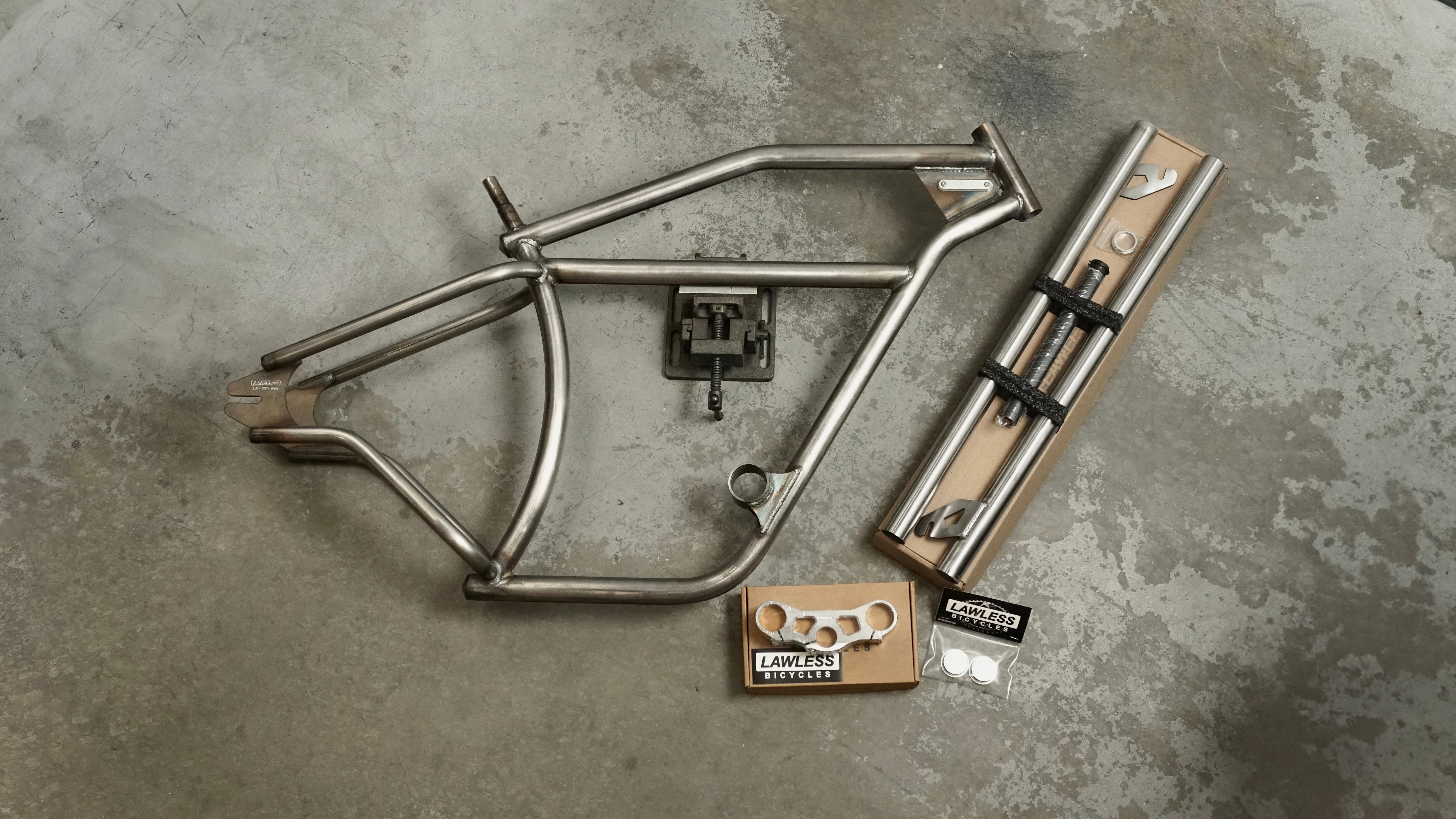 Frame and Fork combo package — custom cruiser bicycle frame and springer fork Main image