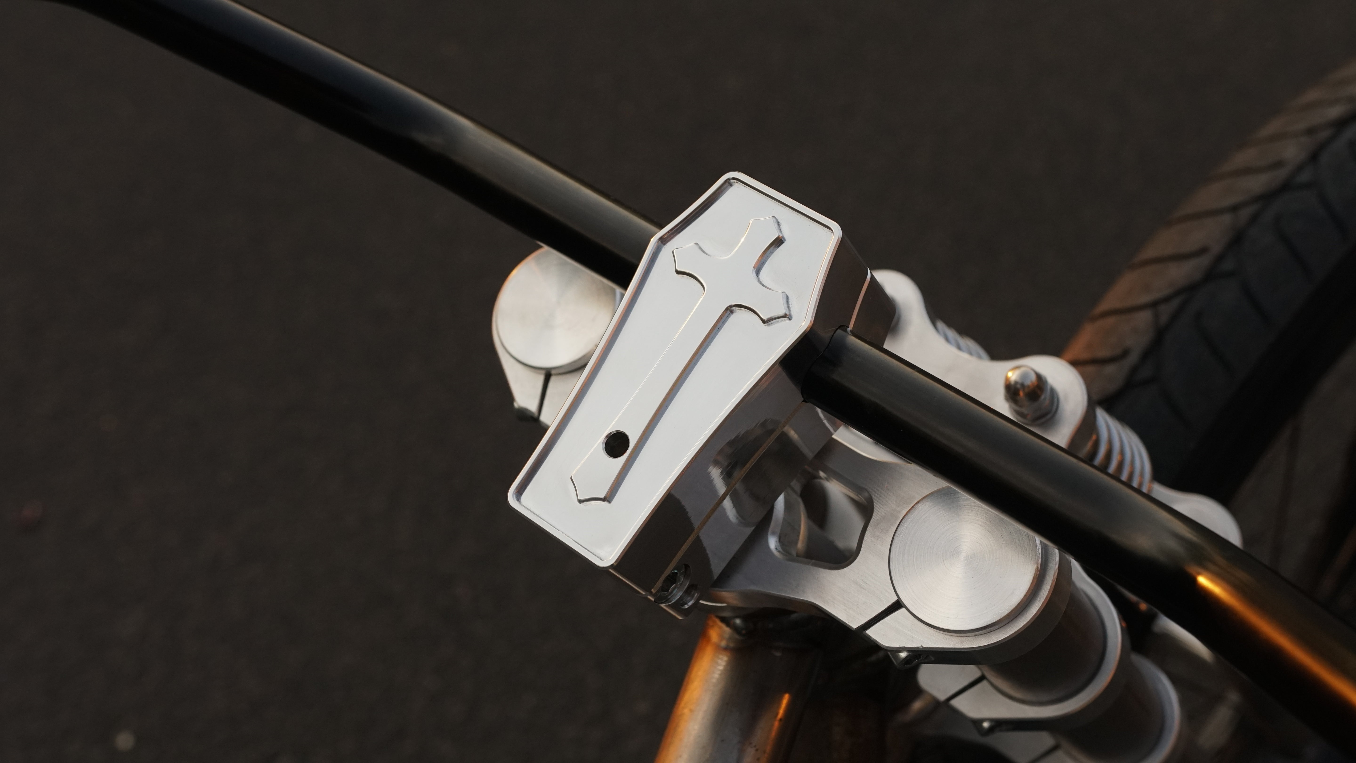 Coffin Stem V2 — CNC billet aluminum bicycle stem for custom cruisers Main image