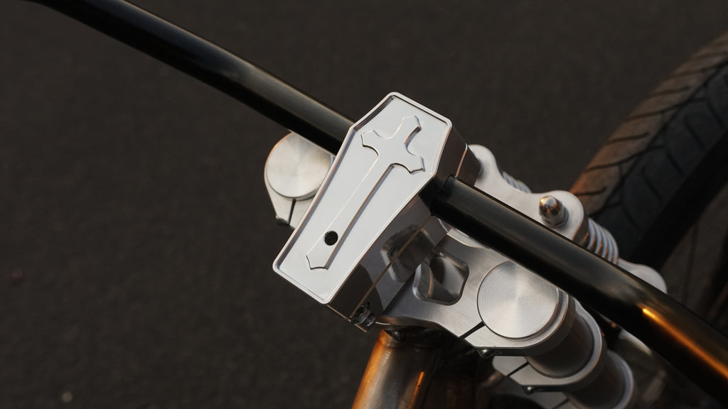 Coffin Stem V2 — CNC billet aluminum bicycle stem for custom cruisers