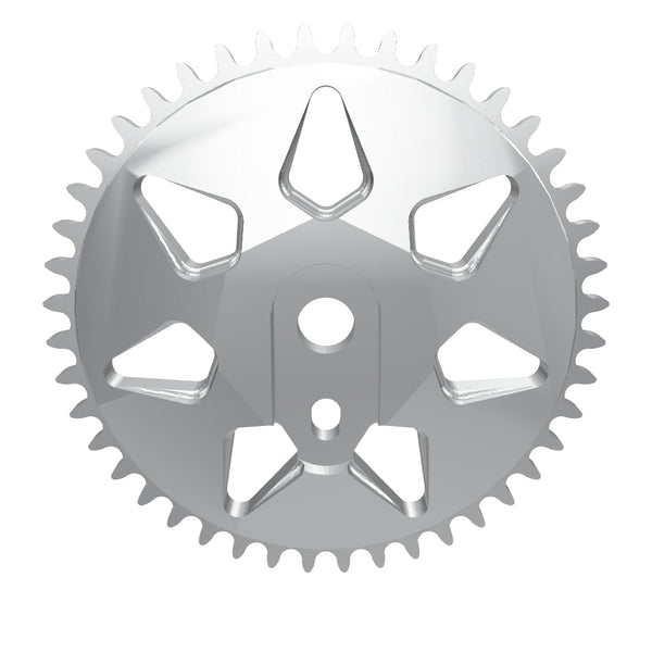 Blood Diamond sprocket — polished aluminum, interactive 3D