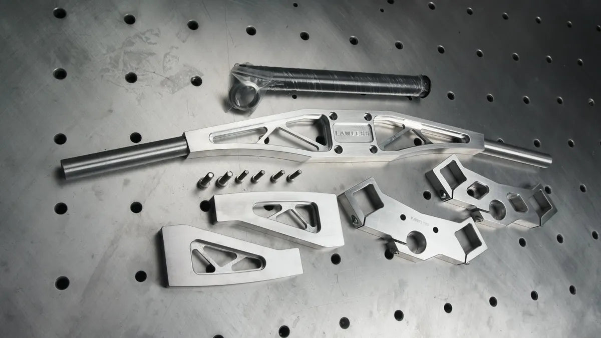 Cursed Handlebars with riser and triple trees — cruiser bicycle handlebars for custom builds